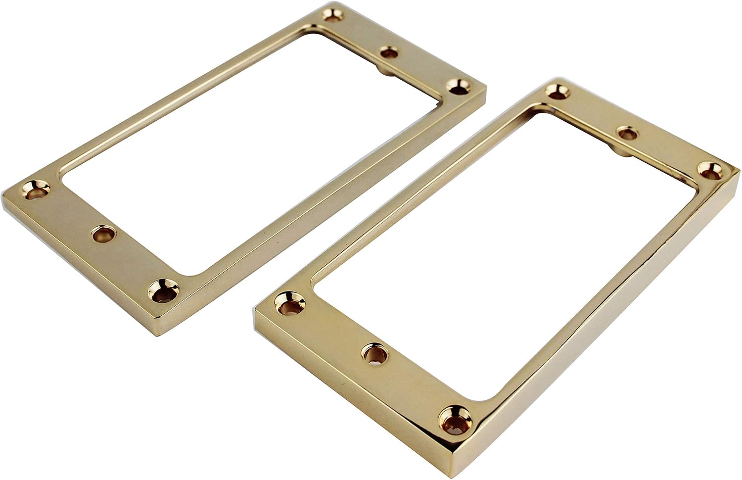 Guyker Flat Metal Humbucker Pickup Mounting Ring Set - Bridge Neck Pickups Cover Frame Replacement Part for Electric Guitar or Precision Bass(2PCS