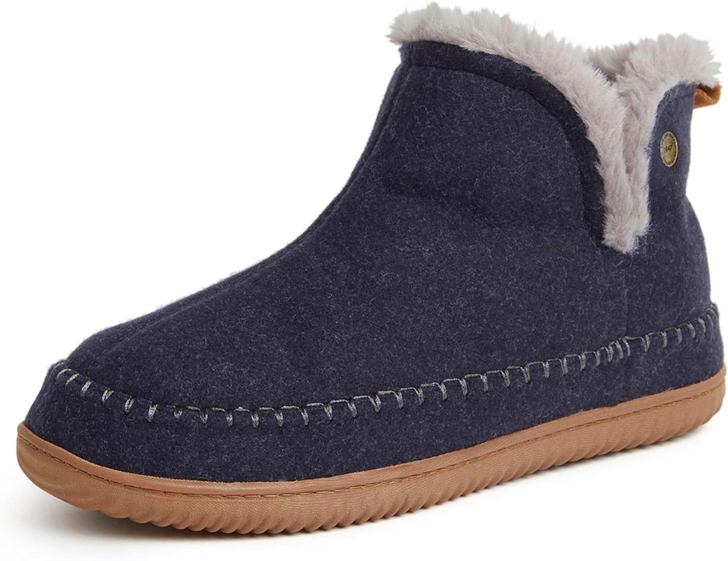 Dearfoams Men's Memory Foam Indoor House Slippers Brixen Ankle Boot House Shoes - Gifts for Men