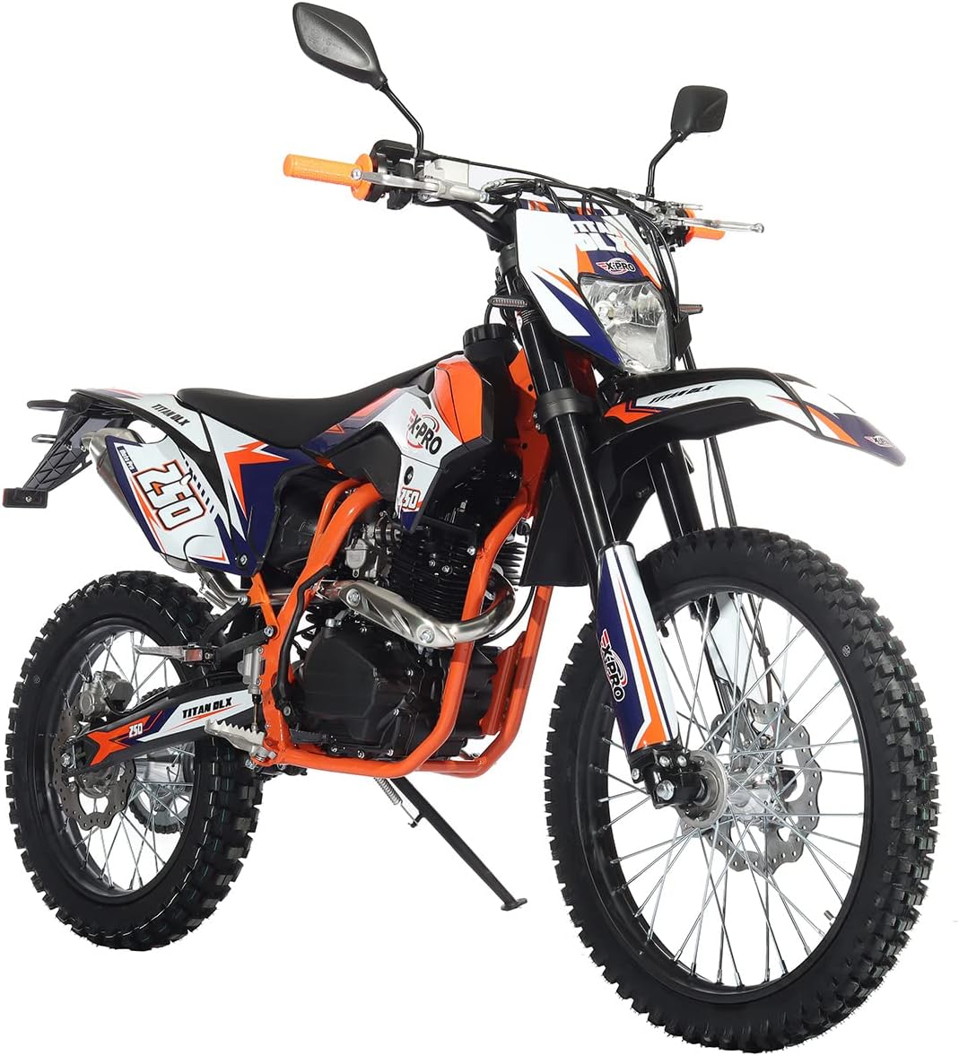 X-PRO Titan DLX 250cc Gas Dirt Bike Pit Bike Adult Bike,Big 21"/18" Wheels, Zongshen Engine! (Green)