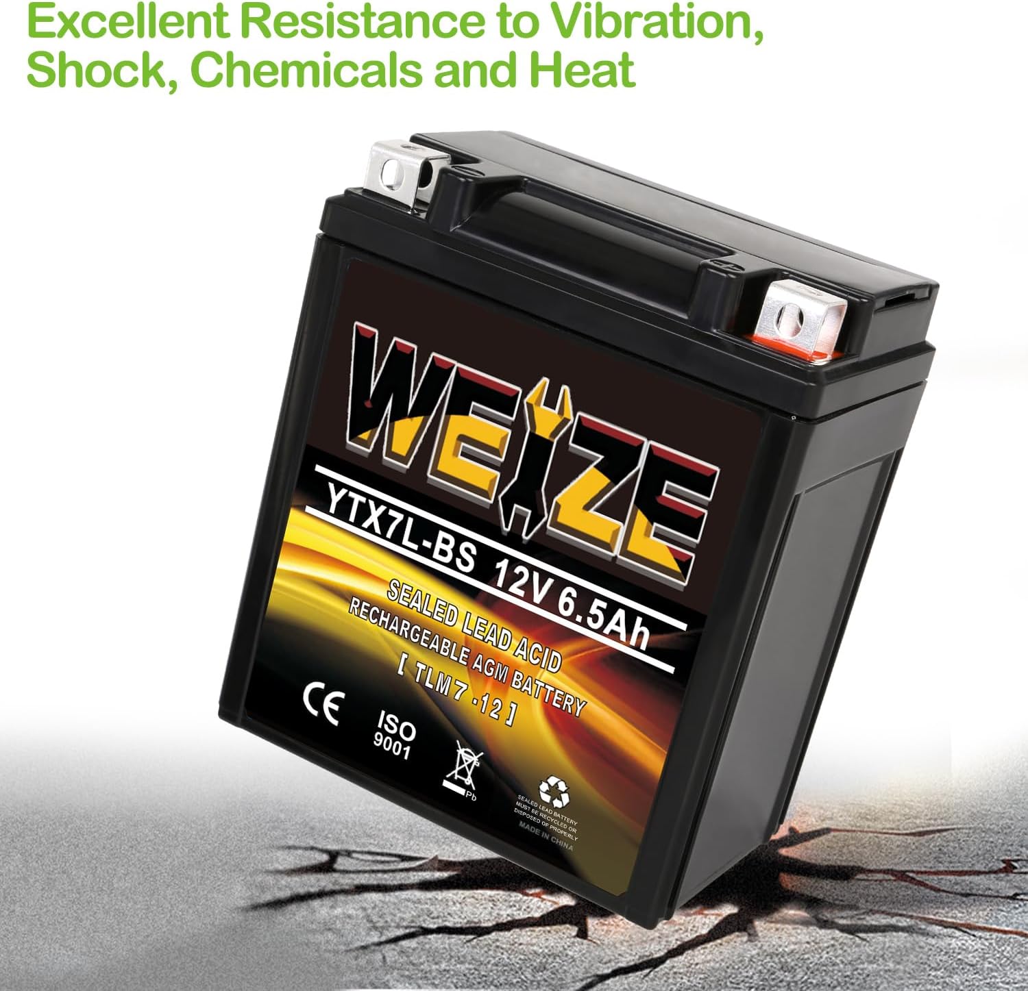 Weize YTX14 BS ATV Battery High Performance - Maintenance Free - Sealed AGM YTX14-BS Motorcycle Battery compatible with Honda Suzuki Kawasaki Yamaha scooter snowmobile