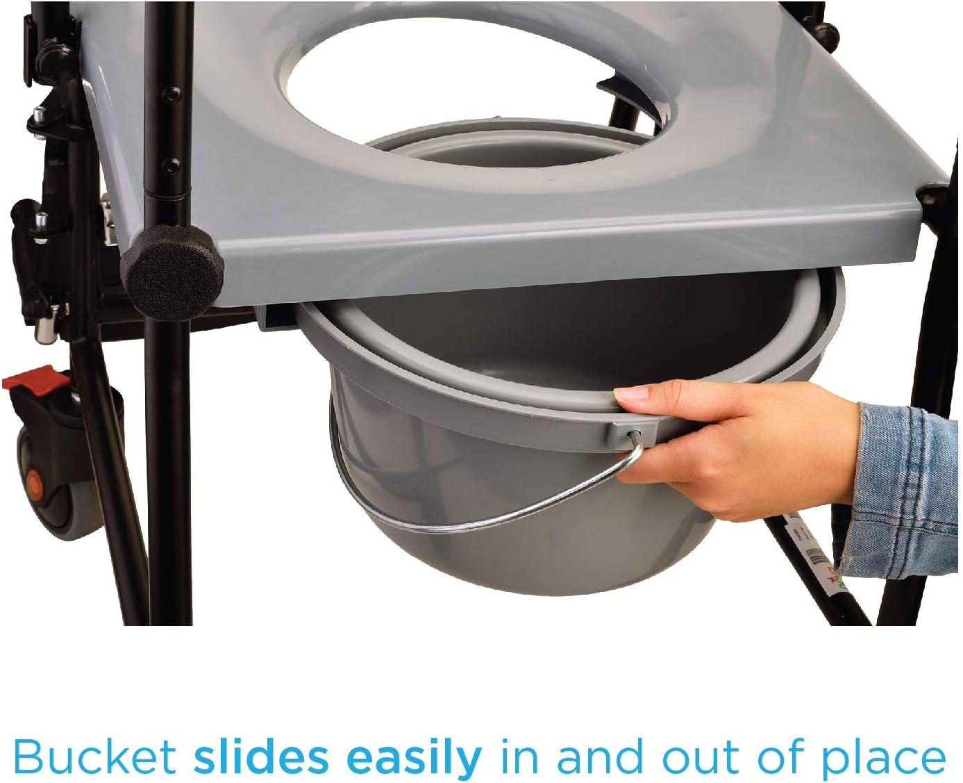 NOVA Medical Products Drop Arm (for Easy User Transfer) Transport Chair Commode, Rolling with Locking Wheels & Removable Padded Seat