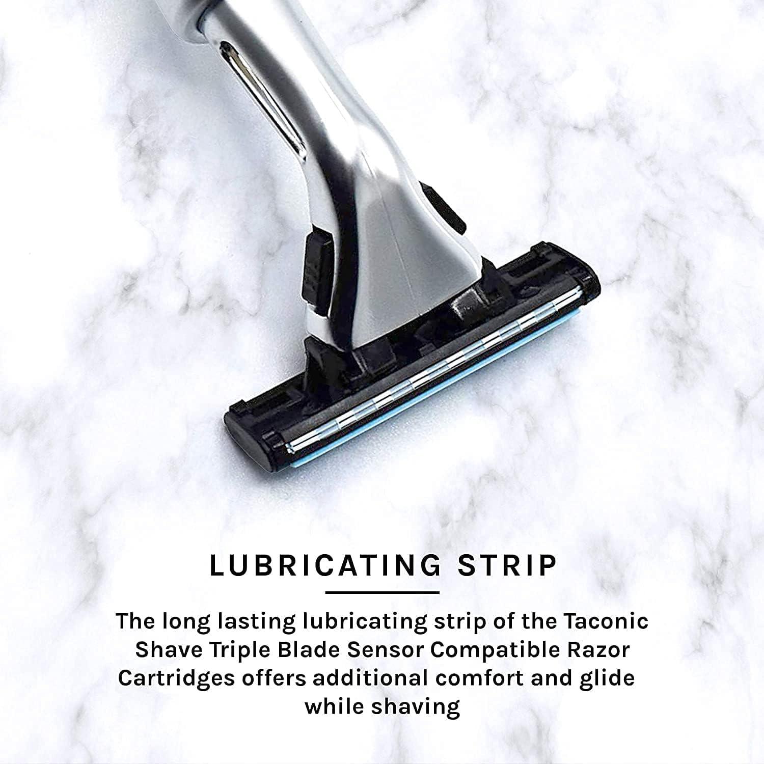 Taconic Heavyweight Sensor-Compatible Triple Blade Pivot Razor | Heavyweight Pivoting Handle Accepts Sensor And Sensor Excel Cartridges And Includes