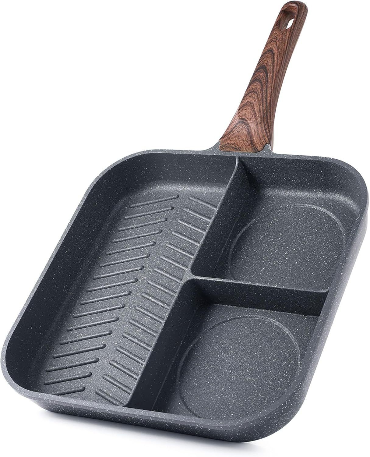 SENSARTE Nonstick Griddle Grill Pan, Pro-Grid Reversible Grill & Griddle Pan, Two Burner Cast Aluminum