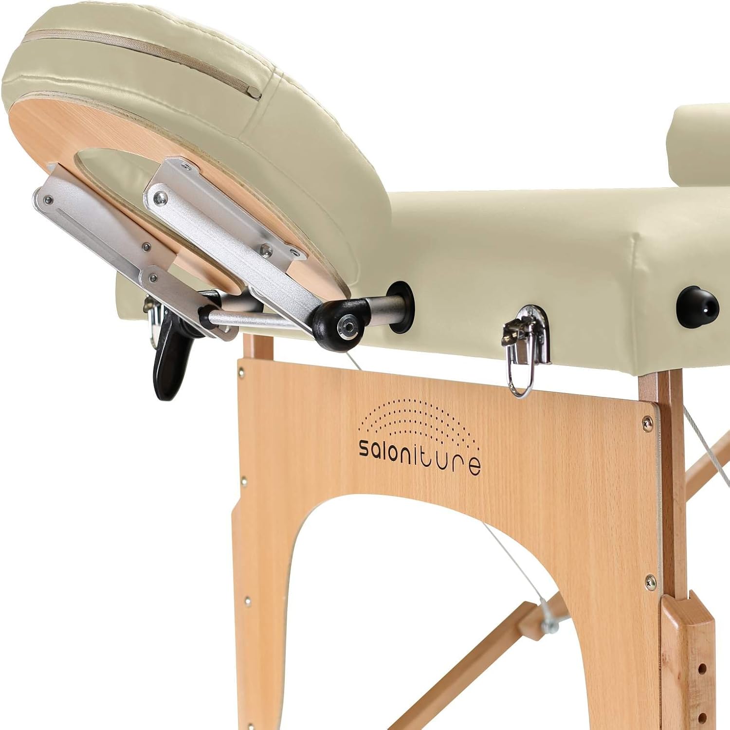Saloniture Professional Portable Massage Table with Backrest - Black