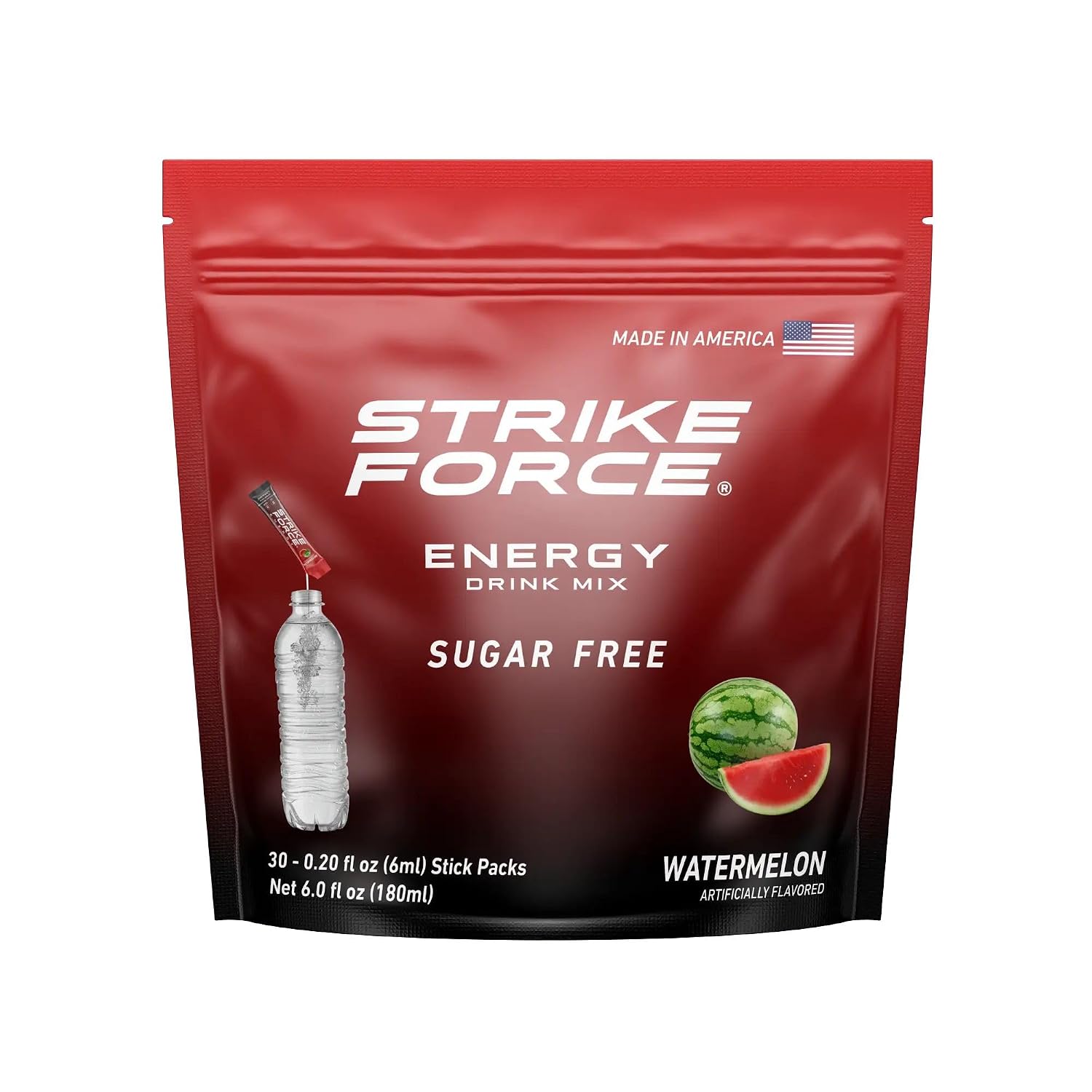 Strike Force Energy Drink Mix - Original Flavor - Natural Tasting Caffeine Drink - Turn Any Drink into a Healthy Energy Drink - Zero Calories, Keto Friendly, Sugar Free, Pre Workout (40 Liquid Packs)