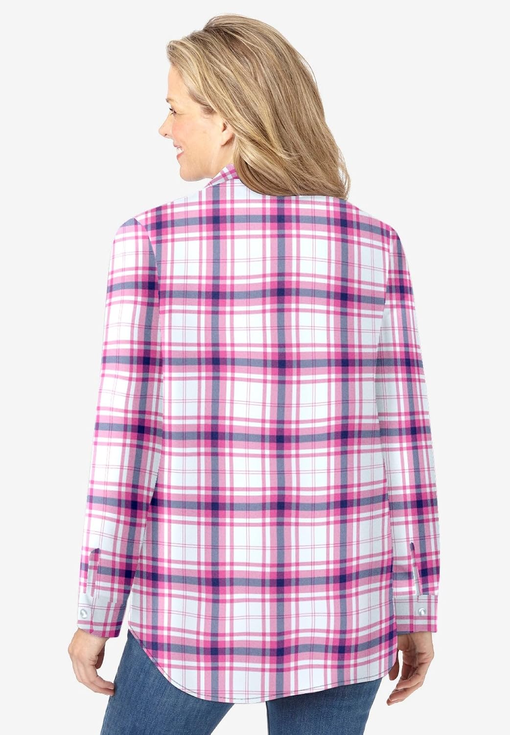 Woman Within Pintucked Flannel Shirt