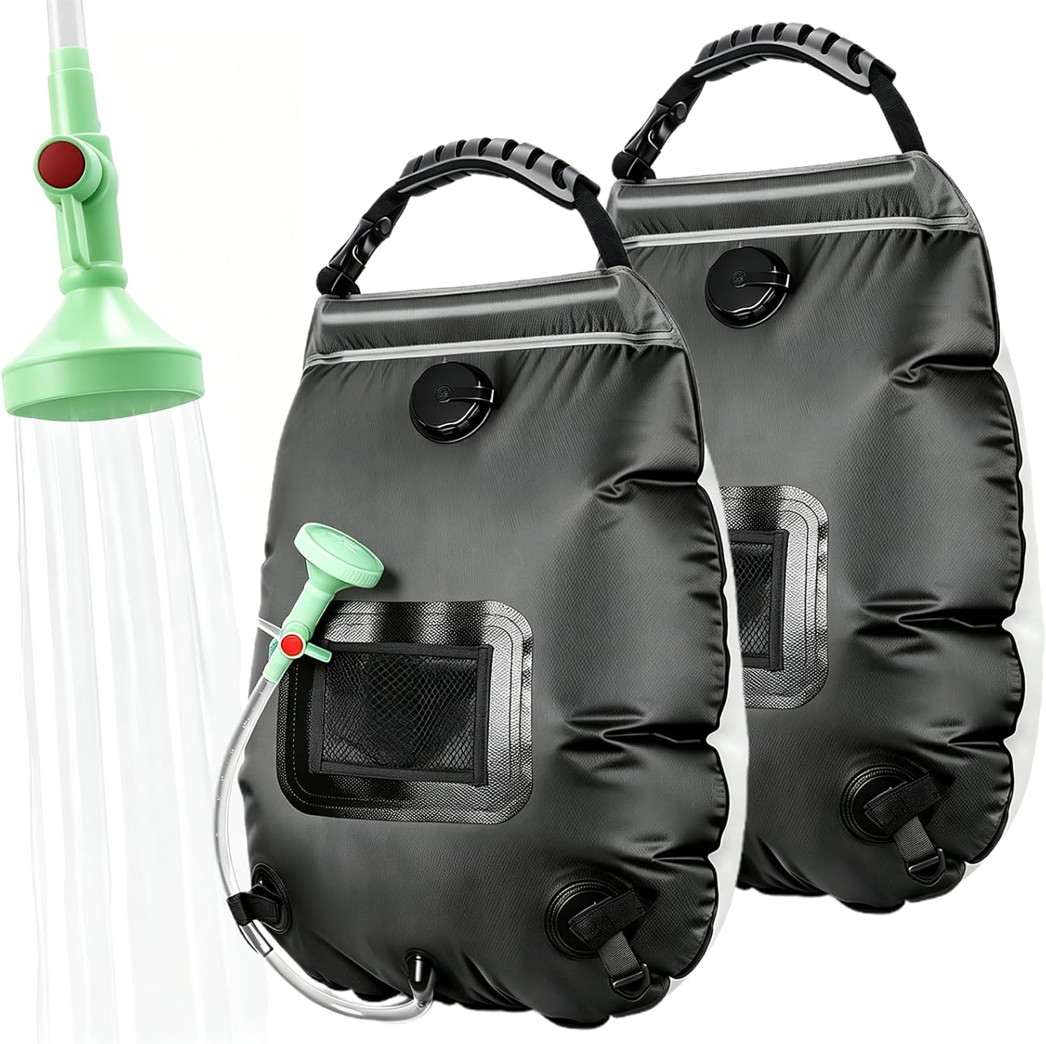 Solar Shower Bag | 5 Gal/20L Solar Heating Camping Shower Bag | Removable Hose | On-Off Switchable Shower Head | Ducha Portatil | Traveling Shower | Portable Shower for Beach Swimming, Hiking