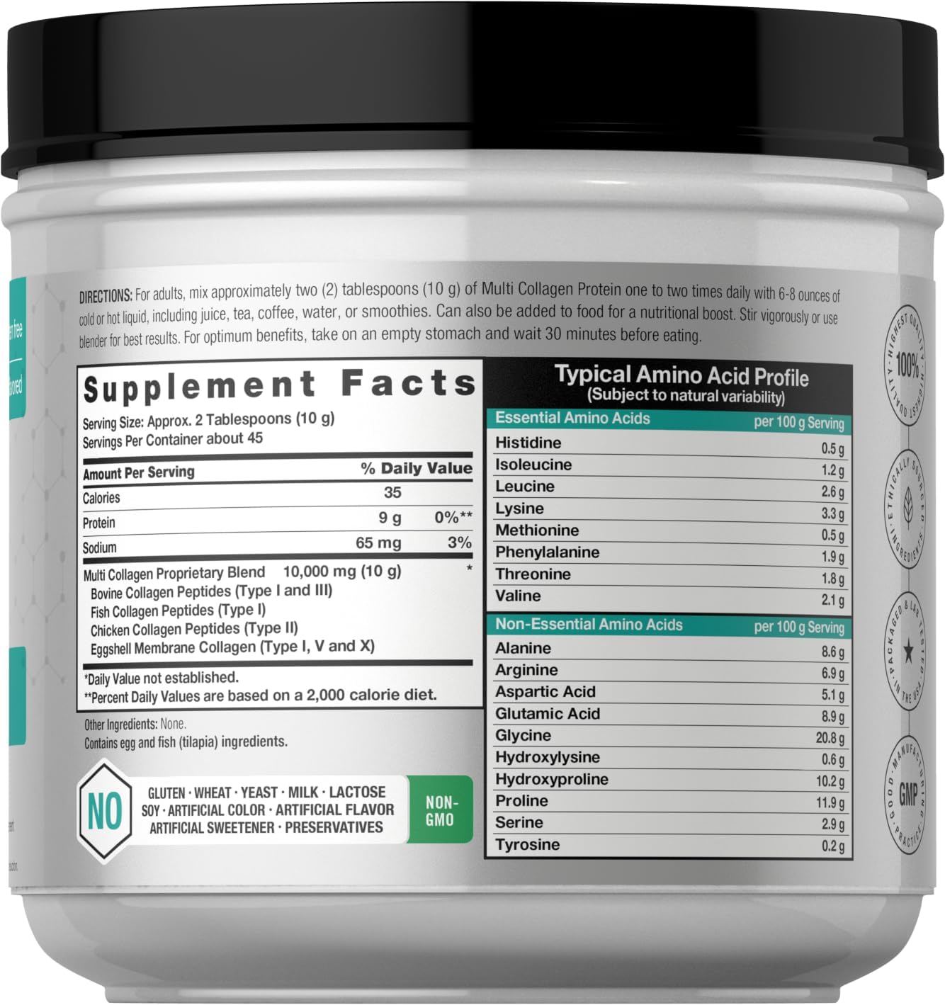 Horbäach Multi Collagen Protein Powder 16 oz | Type I, II, III, V, X