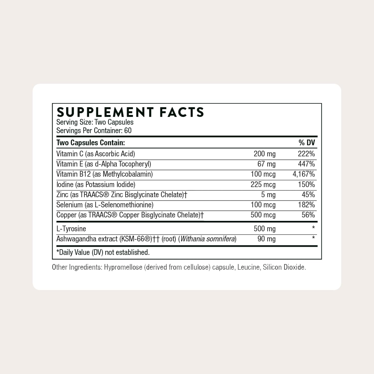 THORNE Thyroid Health Complex, Iodine, L-Tyrosine & Selenium, 120 Capsules | Supports Healthy Thyroid Function, Metabolism & Mental Clarity