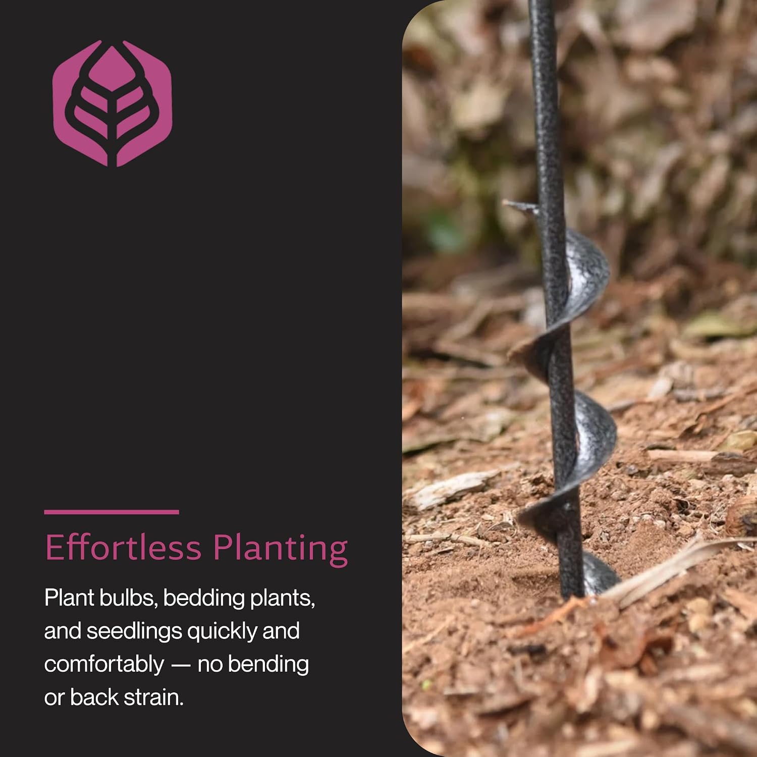 Yard Butler IREA-4 Roto Earth 18” Auger Drill Bit - Digging Tool for Effortless Bulb Planting - Multi-Use Drill - Heavy-Duty Garden Tool - Power-Coated Steel - Rust-Resistant | Powder-Coated Steel Digging Tool, Rust-Resistant, Digs Medium-Depth Holes for…