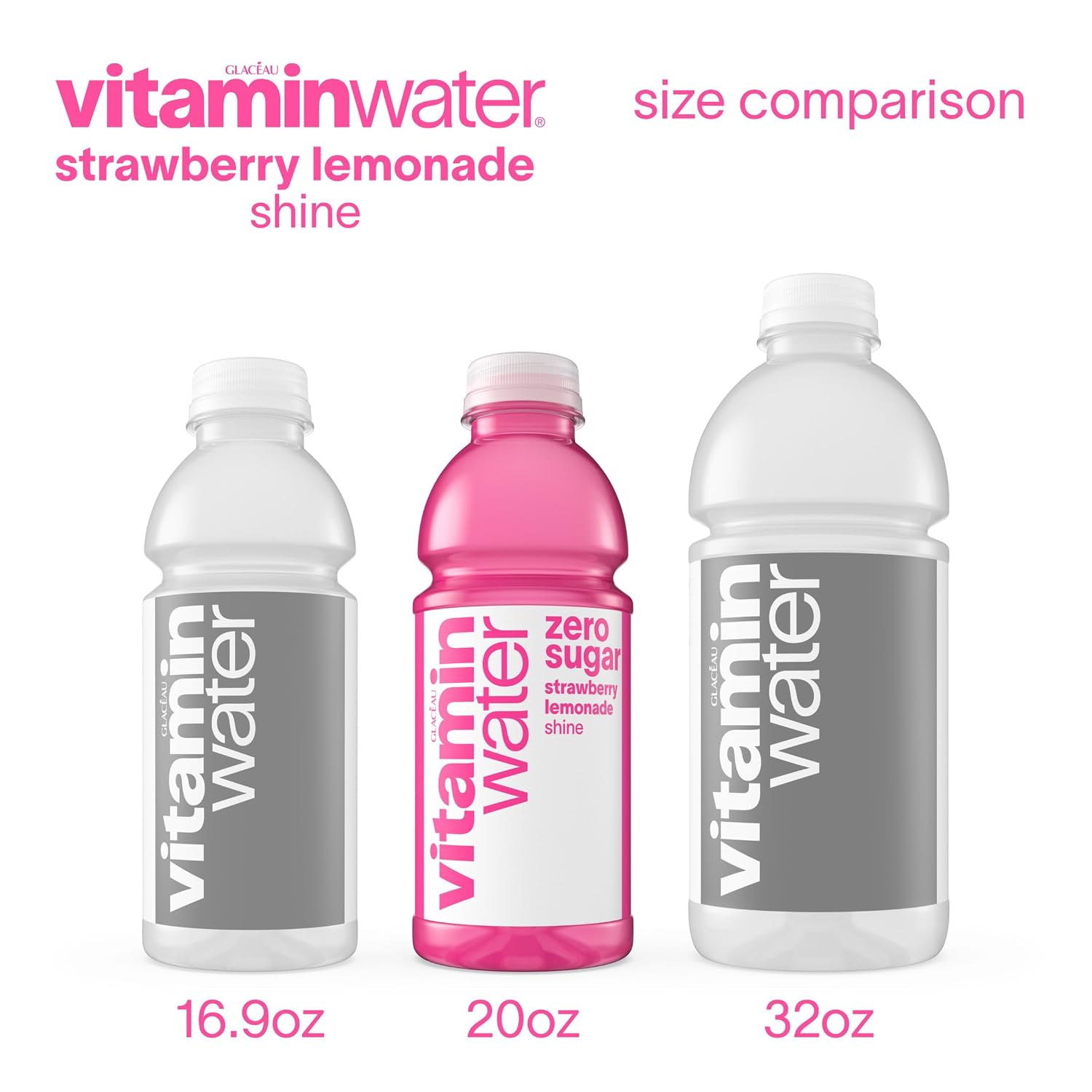 vitaminwater Squeezed Lemonade Zero Sugar, Flavored Water Beverage Bottles, 20 fl oz, 12 Pack