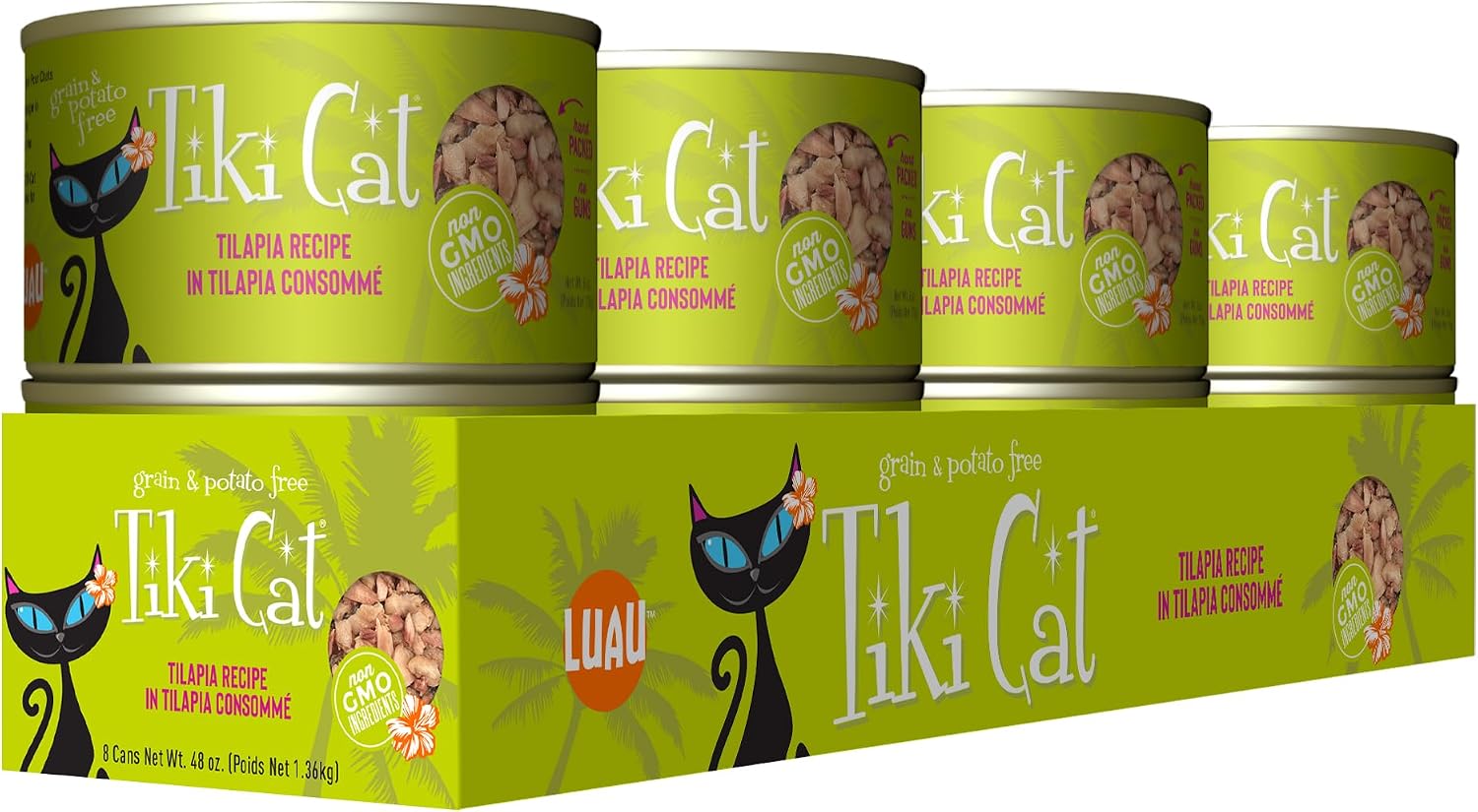 Tiki Cat Luau Wet Cat Food, Tilapia, 6 oz. Cans (8 Count)