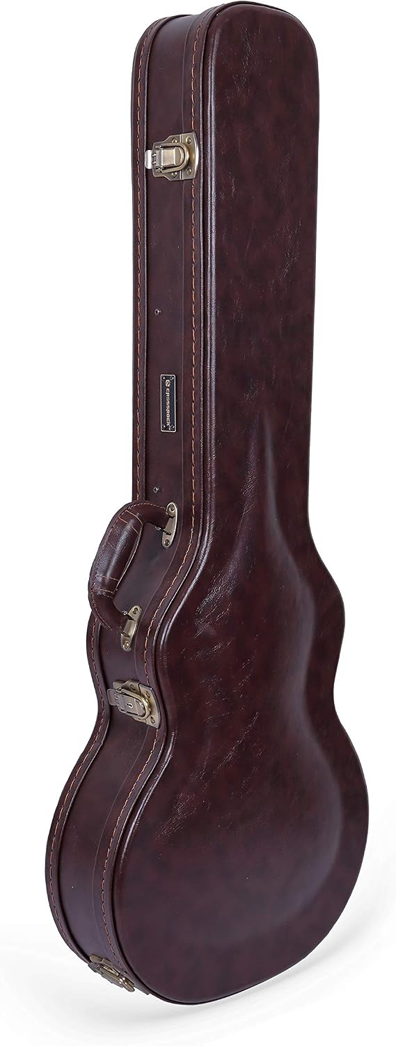 Crossrock Hardshell Arch Top wood case fits SG Electric Guitars-Black(CRW600SGBK)