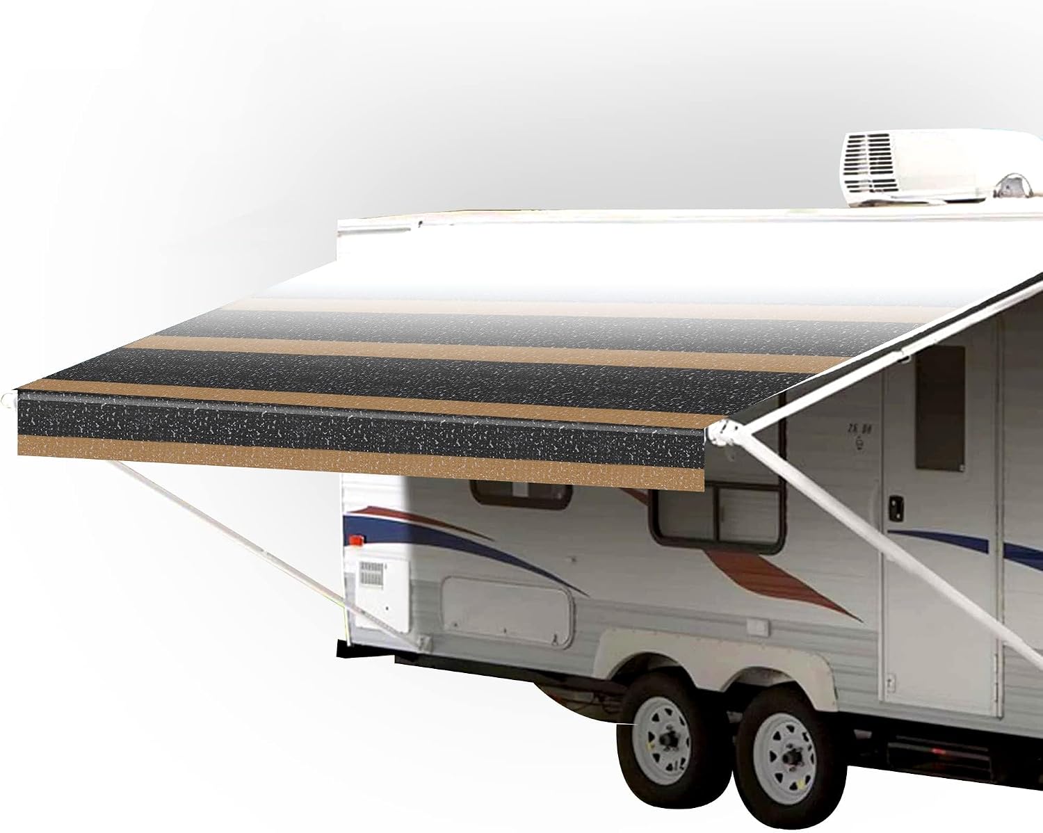 SunWave Premium Vinyl RV Canopy | Awning Fabric Replacement (20', Grey Fade)