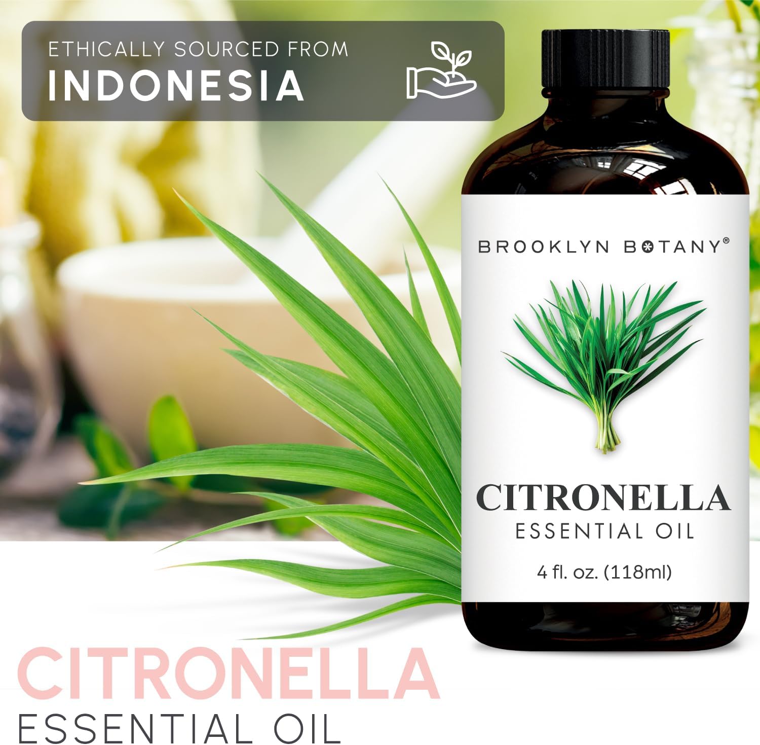 Brooklyn Botany Peppermint Essential Oil - Huge 4 Fl Oz - 100% Pure and Natural - Premium Grade with Dropper - for Aromatherapy and Diffuser
