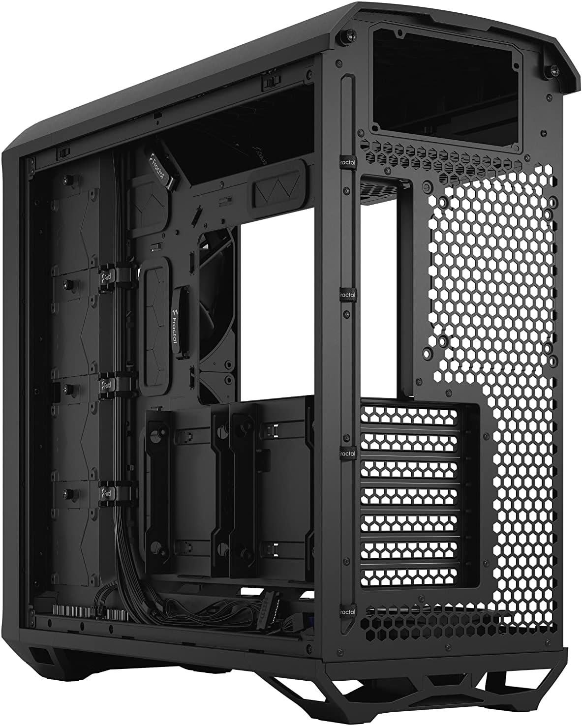 Fractal Design Torrent Black - Light Tint Tempered Glass Side Panel - Open Grille for Maximum air Intake - Two 180mm PWM and Three 140mm Fans