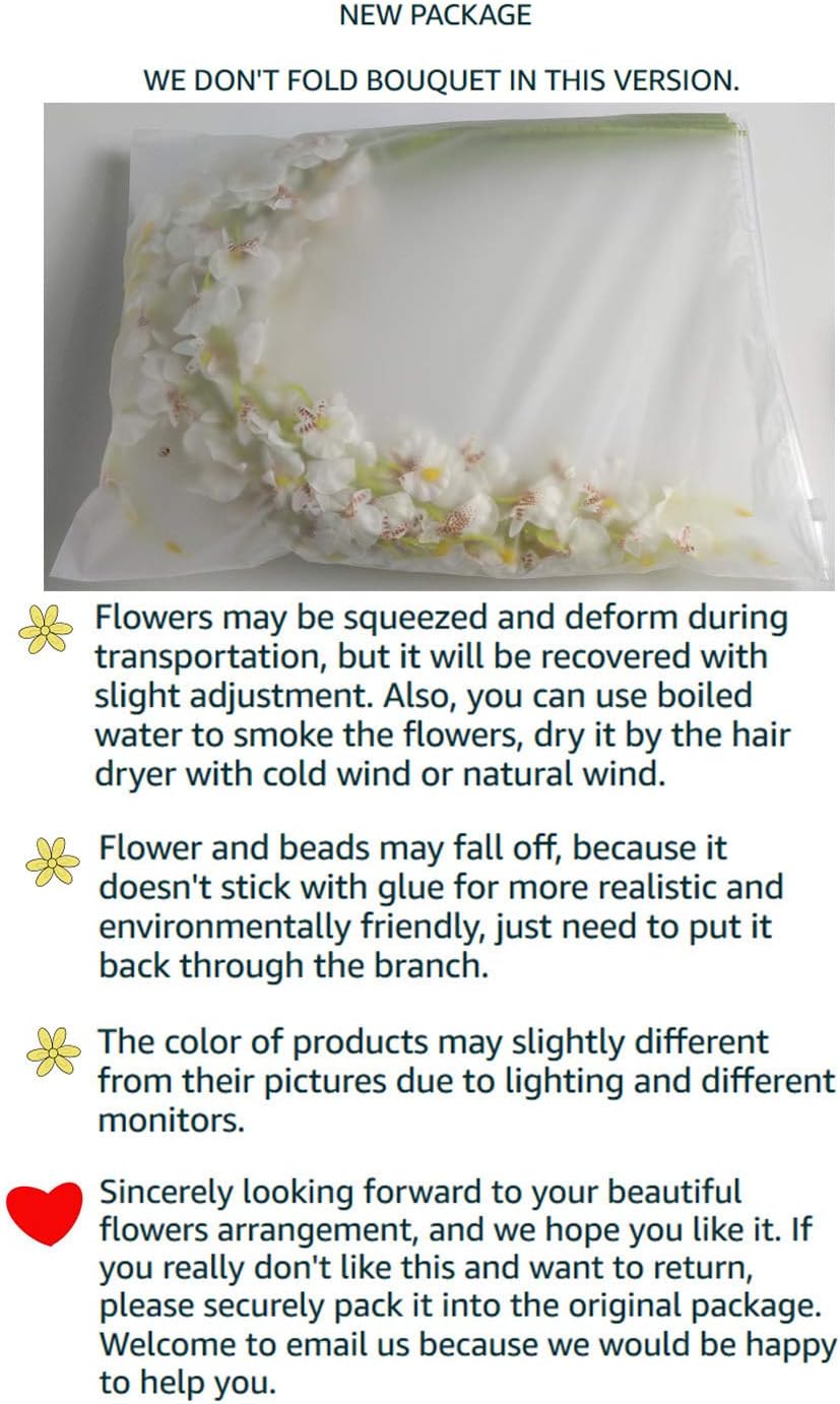 Yellow Artificial Flowers Orchids Silk Fake Flowers in Bulk, 12 Pcs (Each 38.5”), for Wedding Festive Party Home Office Decoration, No Include Vase