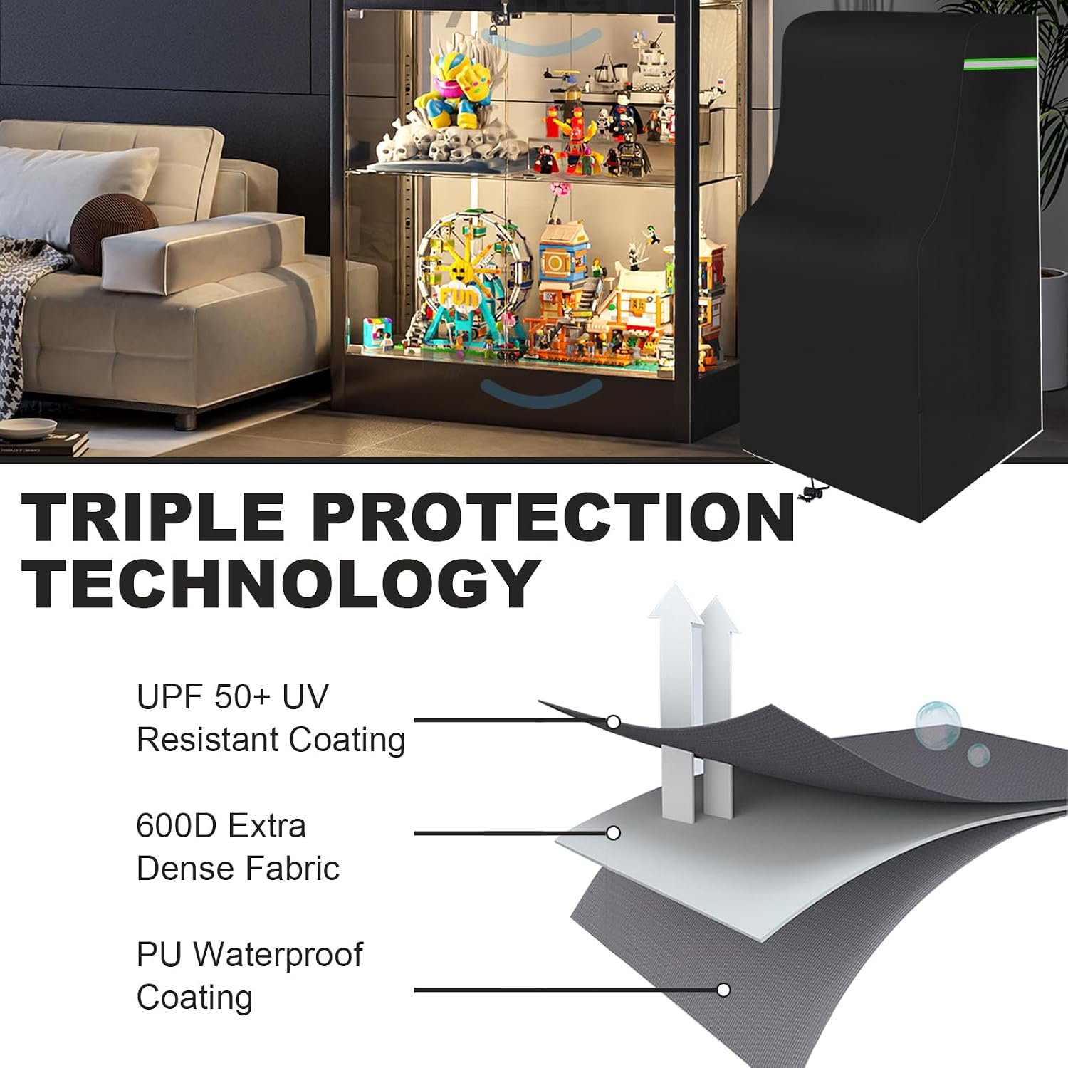 Arcade Table Cover, 600D Heavy-duty Waterproof Dust-Proof Covers for Indoors/Outdoors Arcade Game Machine Table, All Weather Protective, 31*22*66in