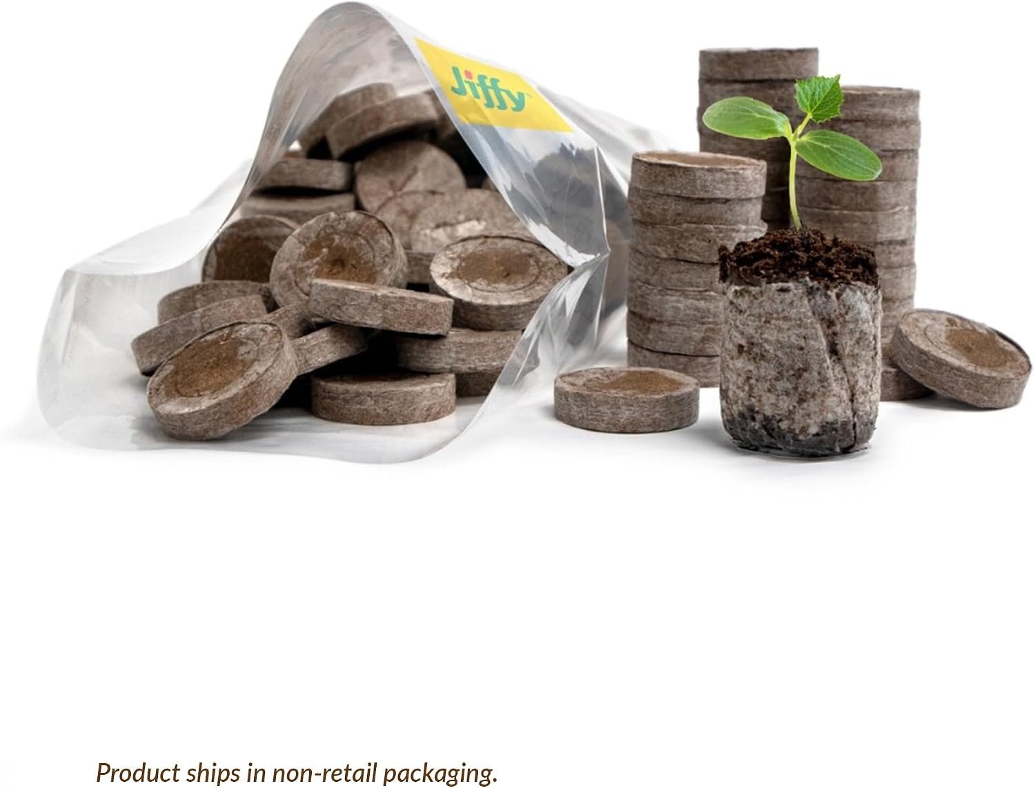 100 Count- Jiffy 36 MM Peat Soil Pellets Seeds Starting Plugs: Indoor Seed Starter- Start Planting Indoors for Transplanting to Garden or Planter Pot | Starter- Start Planting Indoors for Transplanting to Garden or Planter Pot