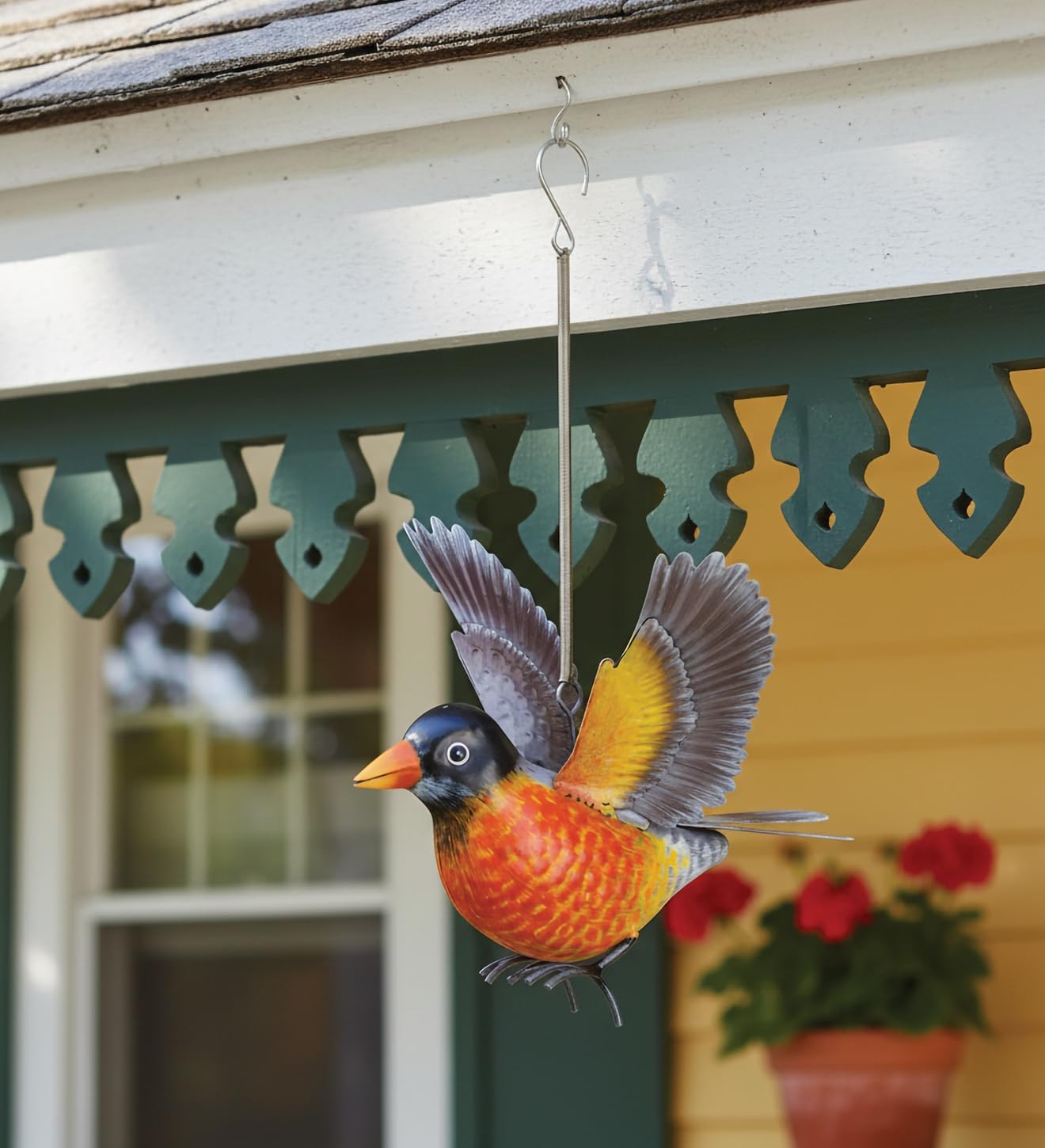Regal Art & Gift Bird Bouncie, Hand-Painted Metal Spring Garden Decor