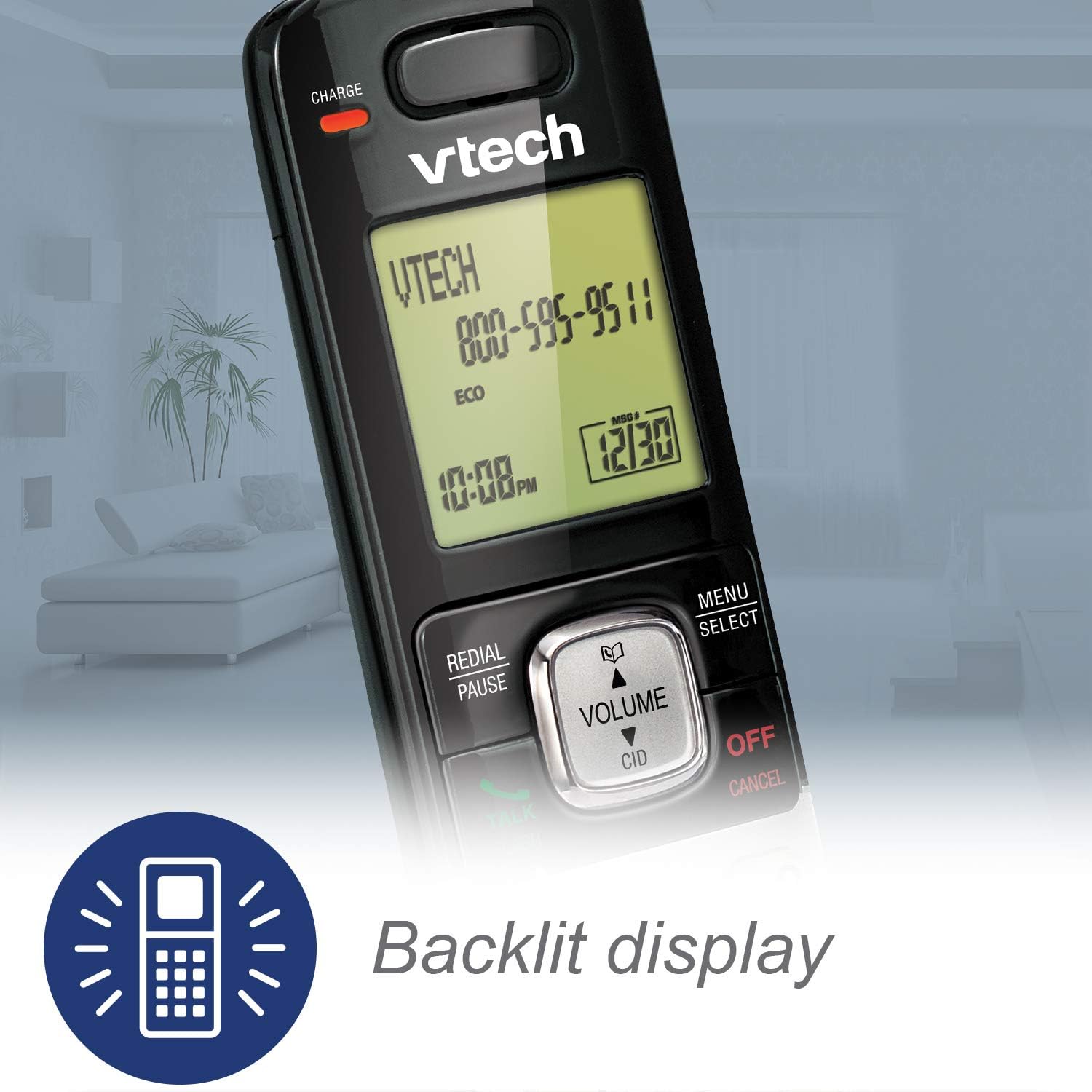 VTech CS6719-2 2-Handset Cordless Phone with Caller ID/Call Waiting, Handset Intercom & Backlit Display/Keypad, Silver