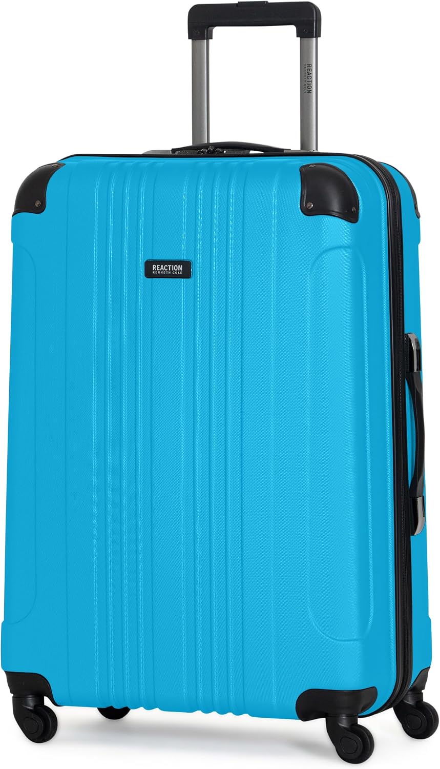 Kenneth Cole REACTION Out of Bounds Lightweight Hardshell 4-Wheel Spinner Luggage, Teal, 20-Inch Carry On