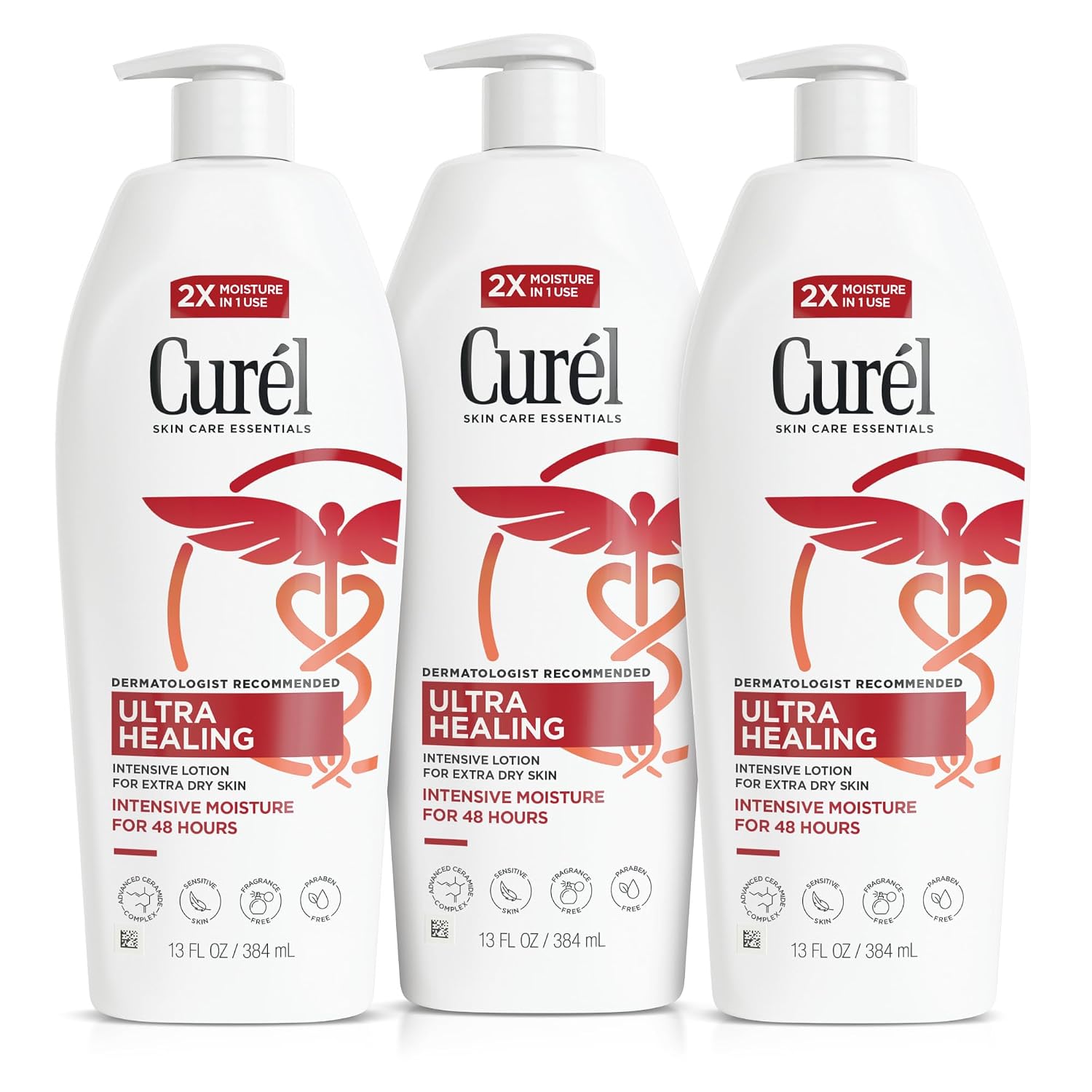 Curel Ultra Healing Intensive Fragrance-Free Lotion For Extra-Dry Skin, Dermatologist Recommended, Ideal for Sensitive Skin, Cruelty Free, Paraben Free, 20 Oz | Repairs Moisture Barrier, Ceremides, Dry & Sensitive Skin, Eczema-Prone, Dermatologist Recomm…