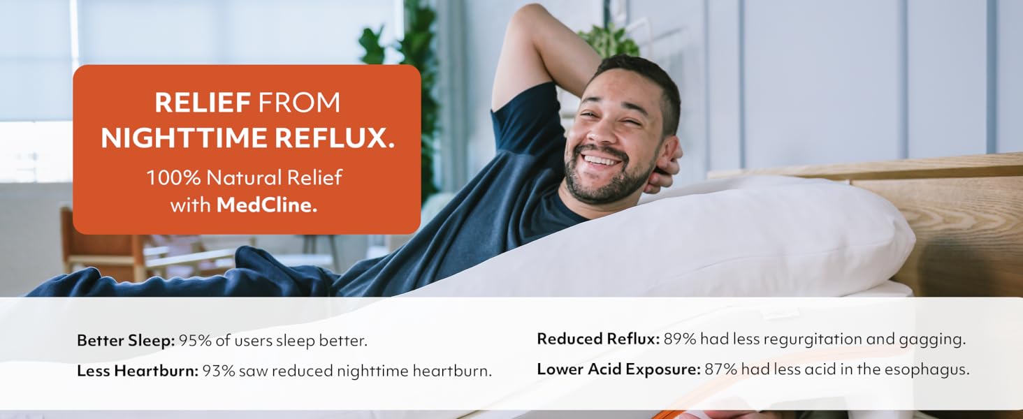 medcline reflux relief system gerd acid reflux heartburn side sleeper pillow better sleep