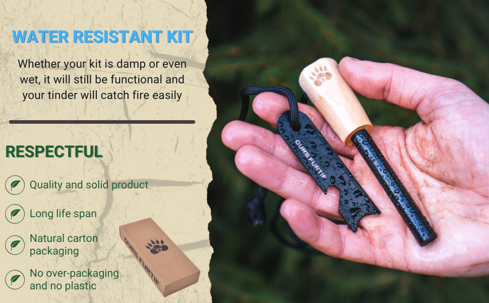recyclable packaging, better than a lighter, works in the rain