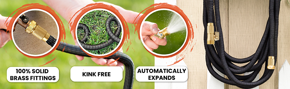 expandable lightweight garden hose water retractable flexi manguera jardin heavy duty outdoor black