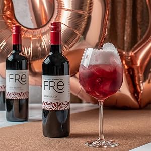 Fre red blend with glass of wine at birthday party