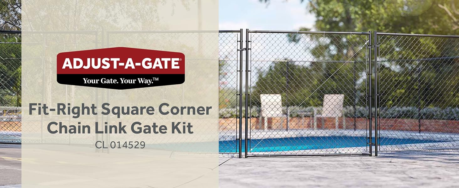 Adjust-A-Gate Fit-Right Adjustable Steel Frame Square Corner Gate Kit, Black - header desktop