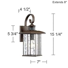 John Timberland Deaver 15 1/4&amp;#34; Bronze Motion Sensor Outdoor Wall Light