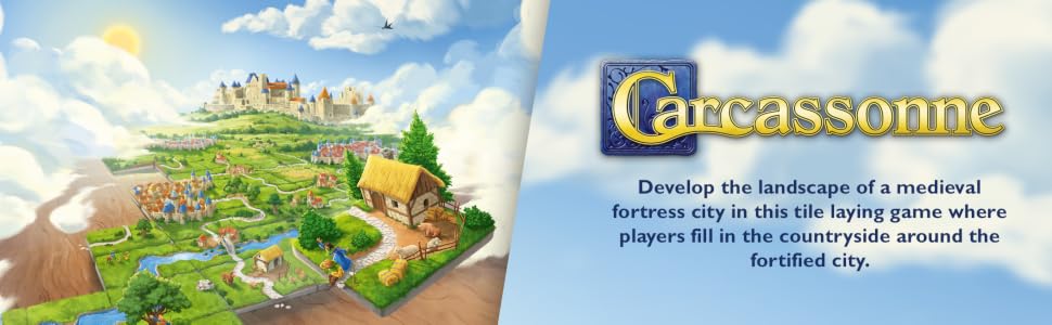 Carcassonne board game for kids and adults tile placement strategy game for family game night