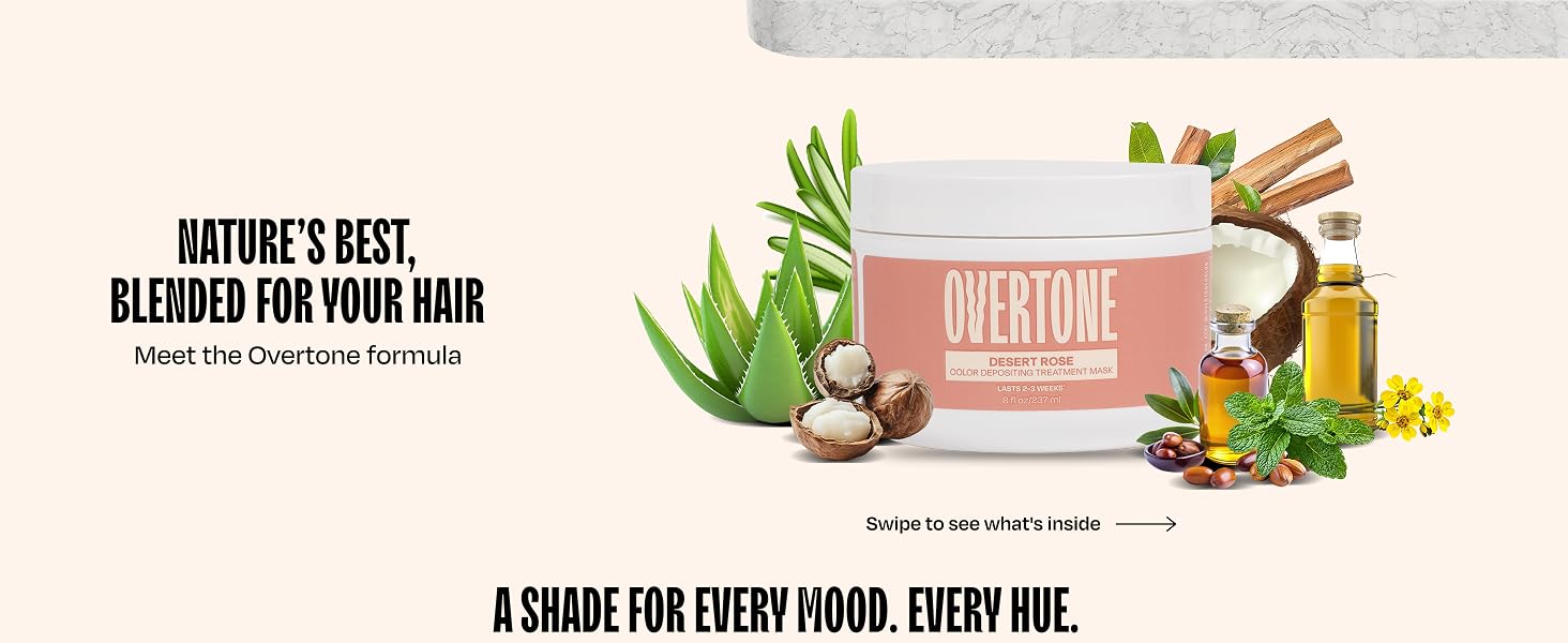 Overtone premium natural ingredients nourshing moiturishing cruelty-free vegan ammonia-free formula