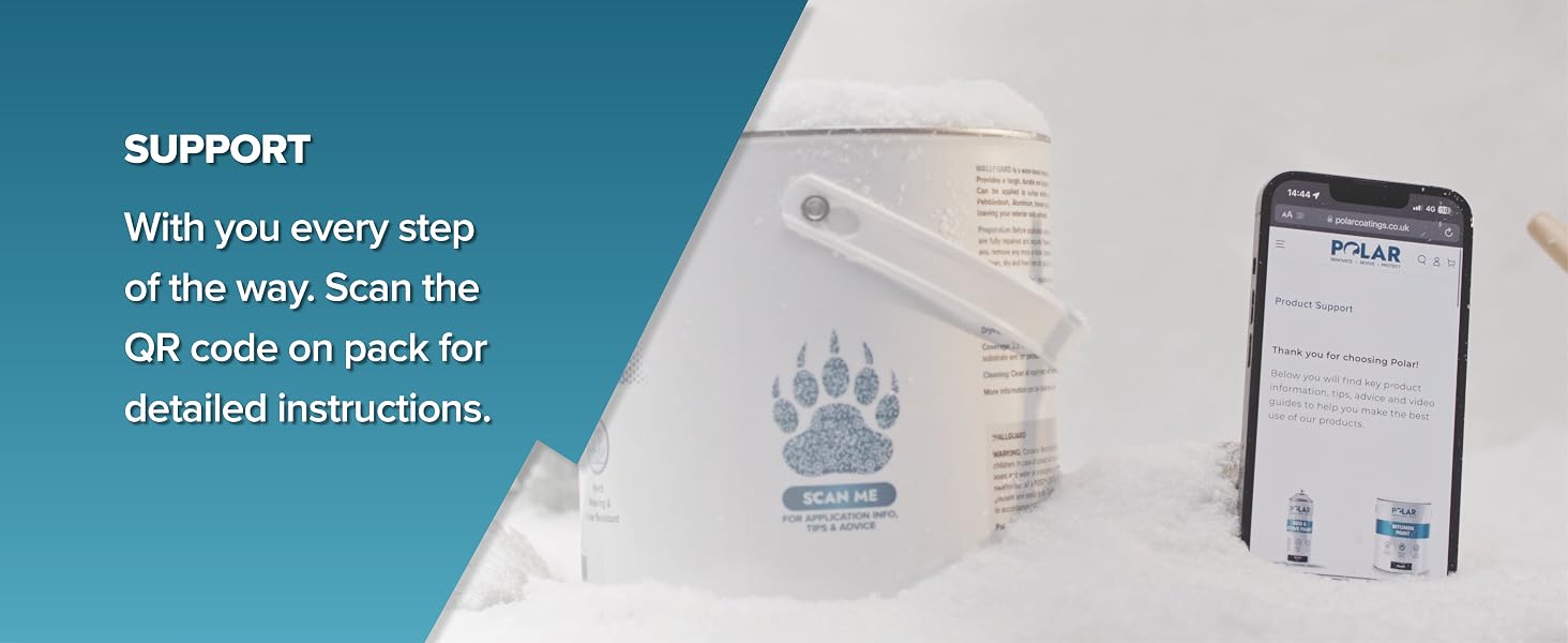 Scan the QR code on pack for detailed instructions on how to use Leak Fix Paint