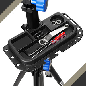 Image of bicycle tool kit stored inside tray.