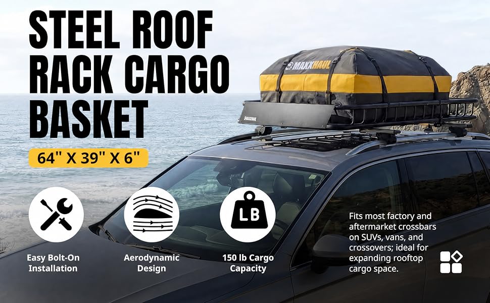 Steel Roof Rack Cargo Basket