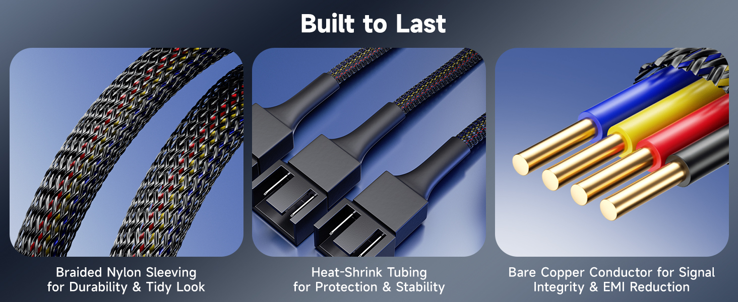 3 Way 4 Pin PWM Fan Splitter Cable