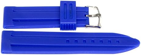 22MM Bright Blue Soft Rubber Silicone Sport Watch Strap Band FITS Invicta