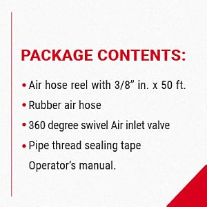 AirHose Reel characteristics