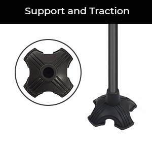 Tulimed Quad Self Standing Walking Cane Tip - Quadruple Pod Walking Stick