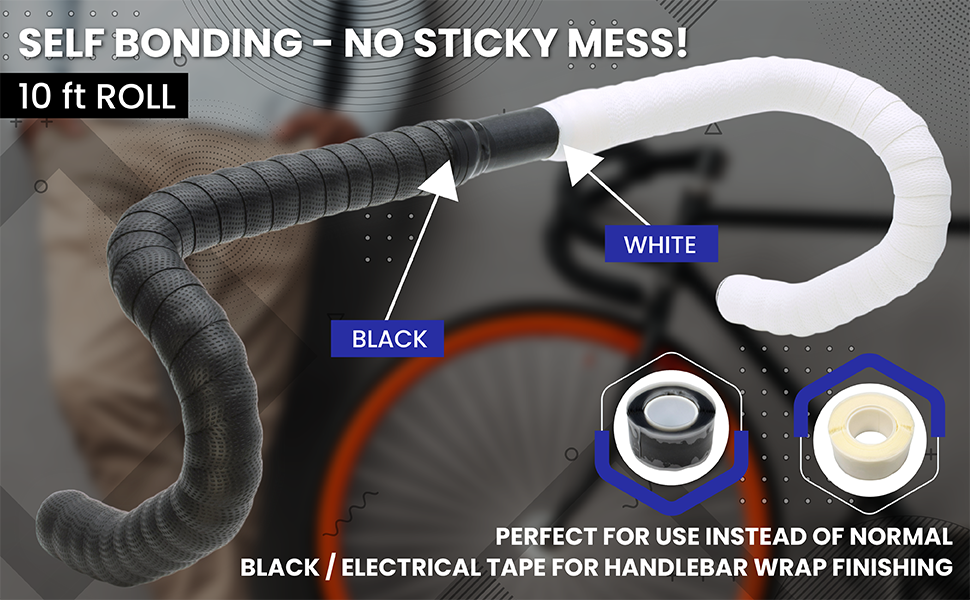 Silicone Self Fusing Bicycle Handlebar Finishing tape Bonding Repair Tape 10 ft Roll