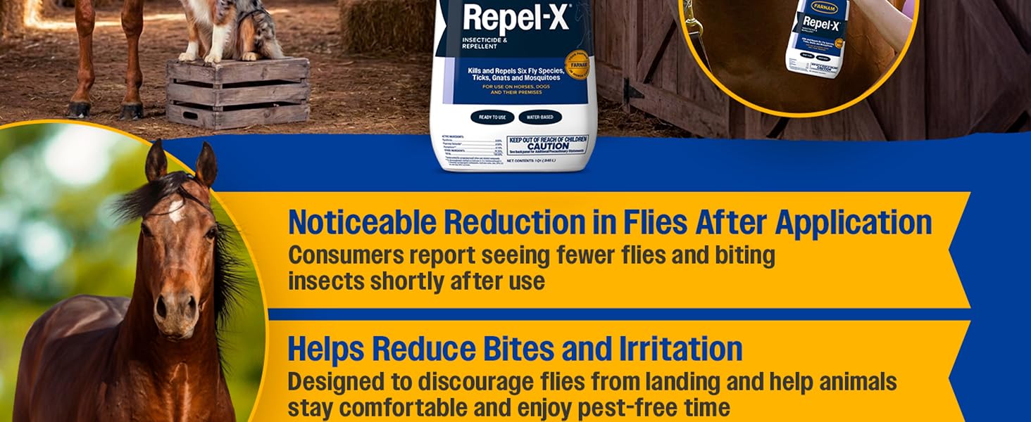 Reduces flies and biting insects after use, helping prevent bites and keep horses comfortable
