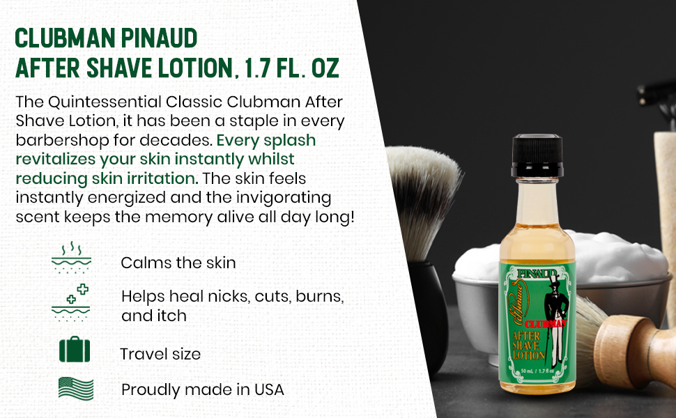 Clubman Pinaud After Shave Lotion, Soothes Skin Aftershave