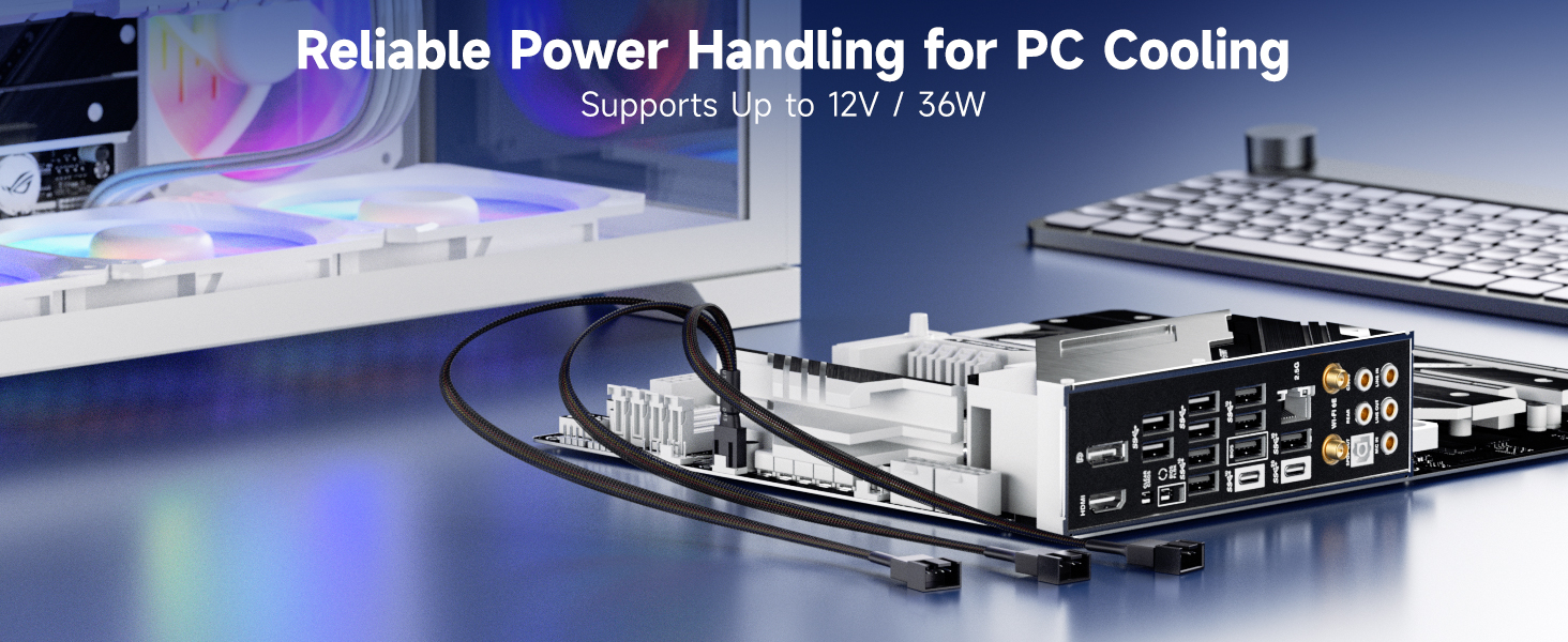 3 Way 4 Pin PWM Fan Splitter Cable