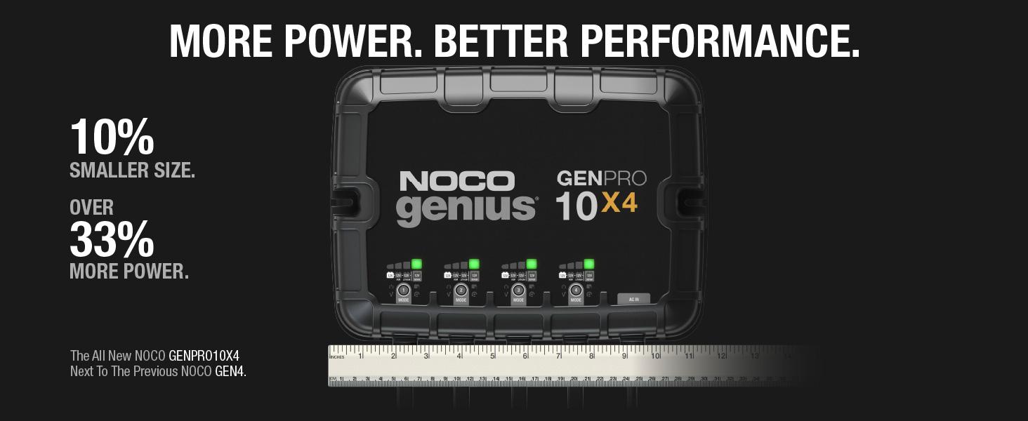 NOCO Genius GENPRO10X4, 4-Bank, 40A, Smart Marine Charger, 12V Onboard Battery Charger, Maintainer