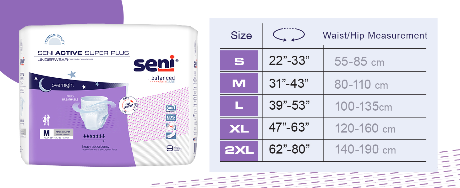 Seni Active Super Plus Underwear size