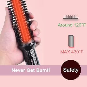 less damage ANTI-SCALD DESIGN rotating curling iron brush