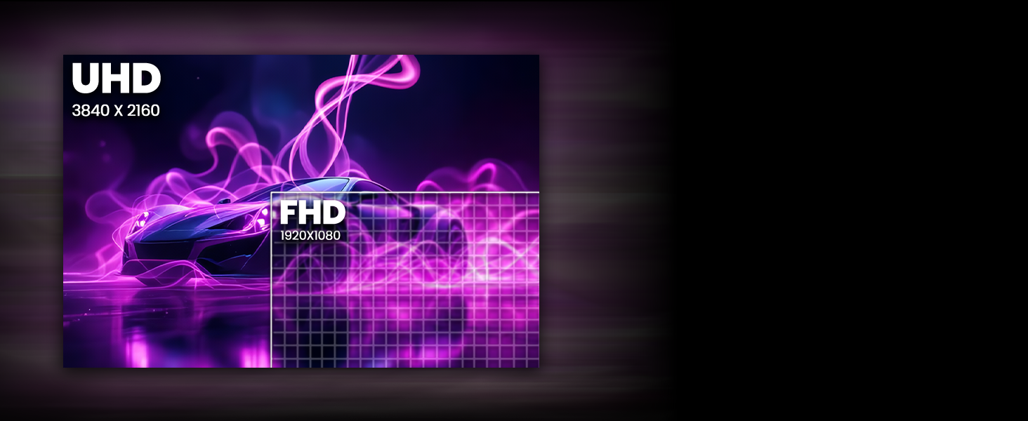 4K (3840x2160) resolution provides a clearer picture.